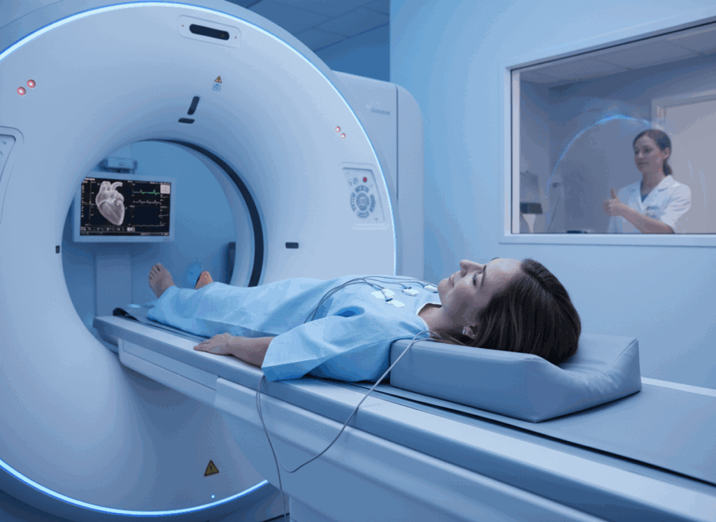 Firefly Gemini Flash women in a CT Cardiac test feeling ok 765462